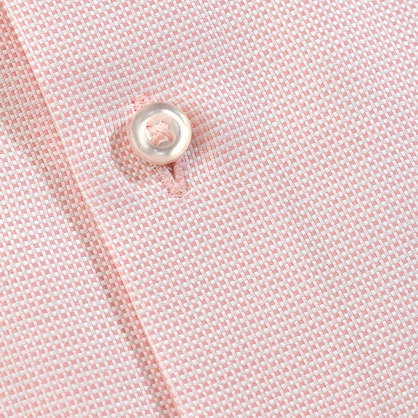Men's Micro Check Shirt Salmon Pink